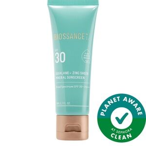 Biossance Squalane + Zinc Mineral Sunscreen SPF 30 - Teal and Gold